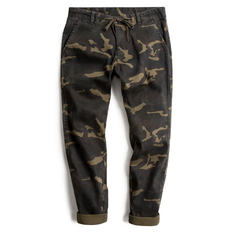 camo cargo pants with drawstring