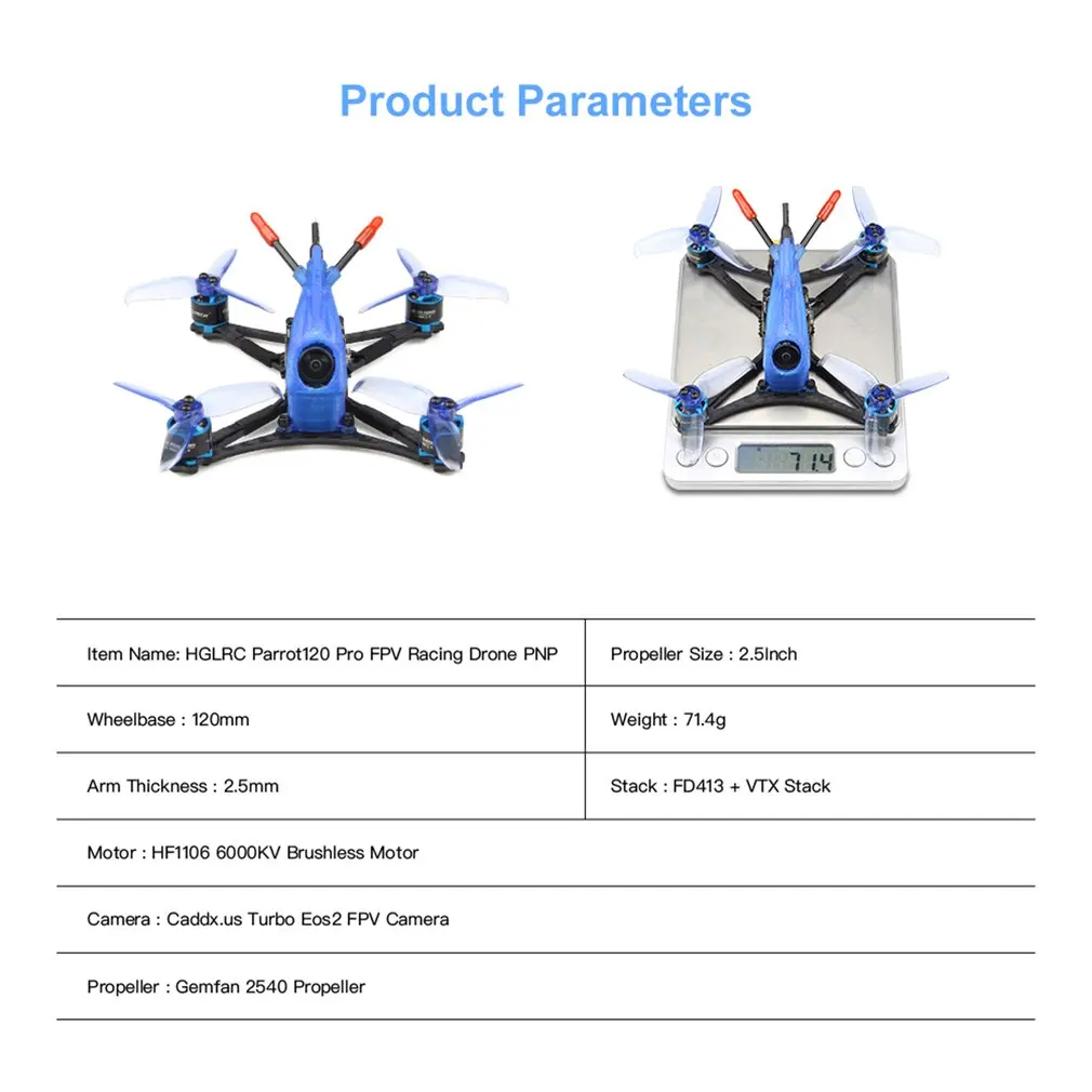 Pro PNP 2,5 дюймов зубочистка FPV гоночный Дрон с 6000кв бесщеточный двигатель FD13A 4 в 1 ESC Micro VTX Stack