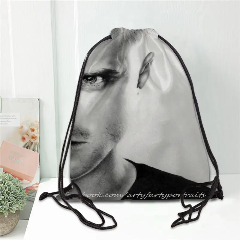 Hot Aaron Paul Printed backpack drawstring bag satin soft shoe bags to school custom Logo bags for women