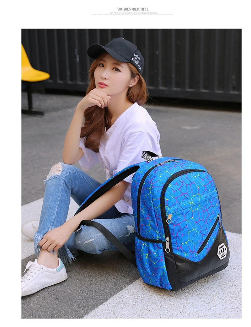 Quality Nylon School Bags Fashion Camouflage Kids Backpack For Teenagers Girls Boys Schoolbag Three-piece Travel Laptop Backpack