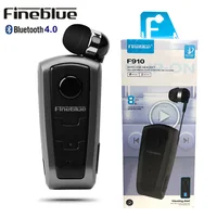 100% oryginalny Fineblue F910 bezprzewodowy zestaw słuchawkowy Bluetooth V4.0 w uchu alarm wibracyjny nosić klip bezprzewodowy słuchawki dla smartfonów