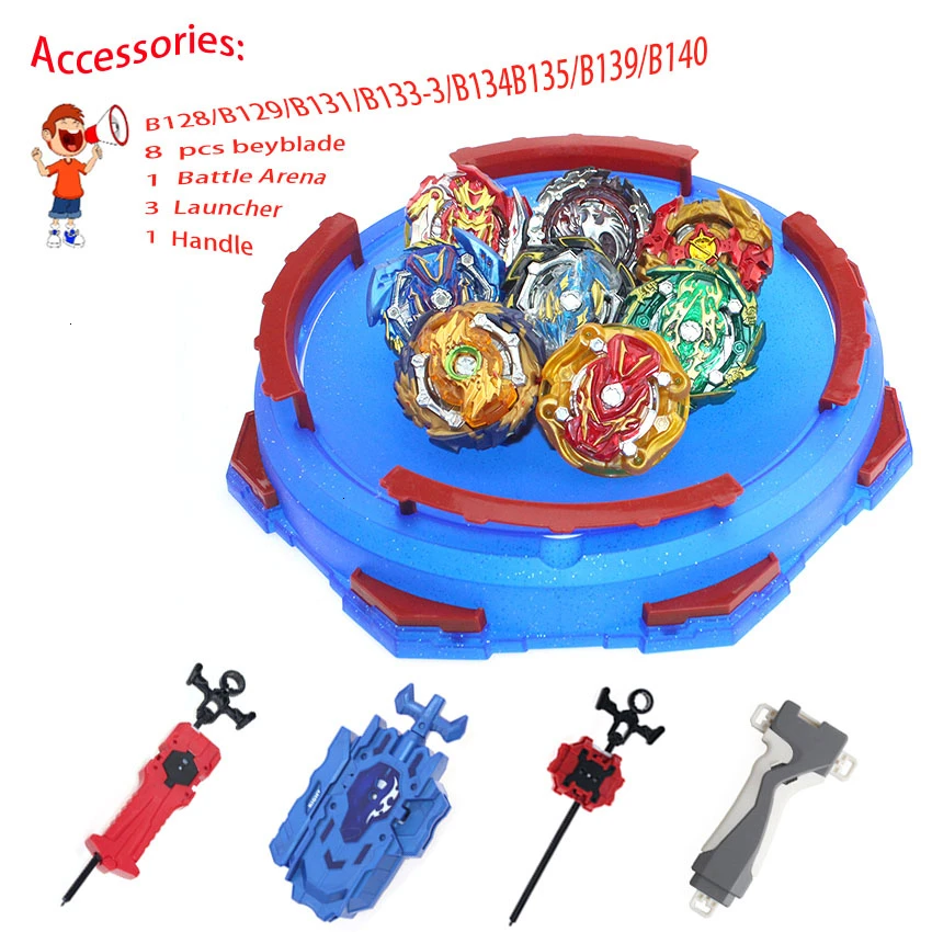 8pcs Toupie Beyblade Arena Металл Fusion Avec Lanceur Bayblade Bleyblade Burst с пусковым устройством дети Bey Blade лезвия игрушки для детей - Цвет: 8pcs