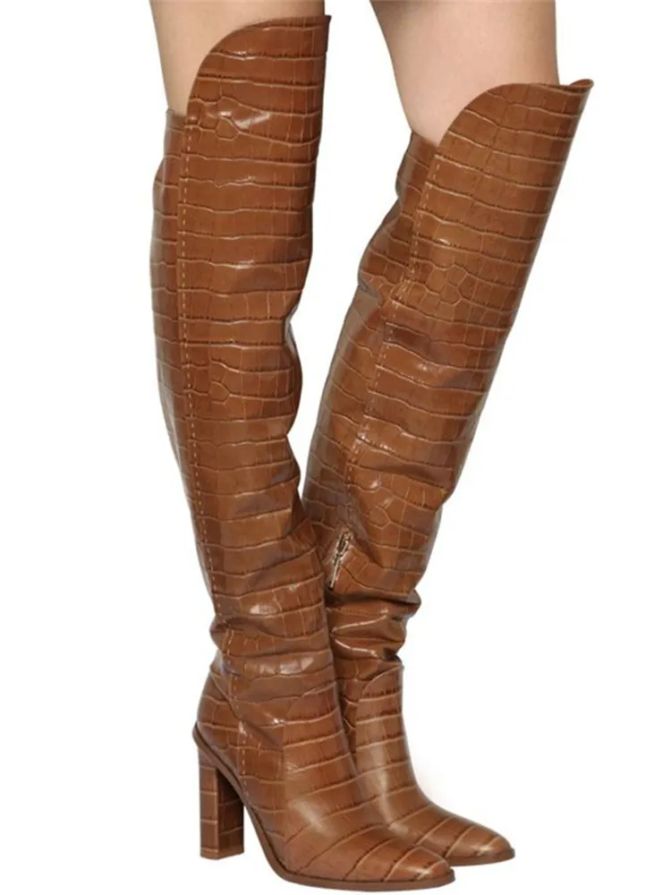 skin thigh high boots