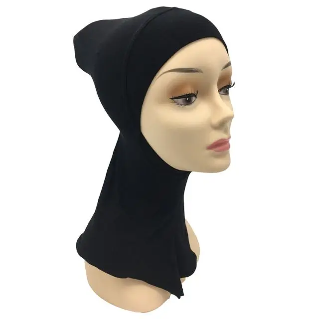 Модный плиссированный Макси-мусульманский шарф из вискозы хиджаб, элегантная шаль, простой женский платок с морщинами, мусульманский платок, шали, мягкий шарф, 1 шт - Цвет: black cap