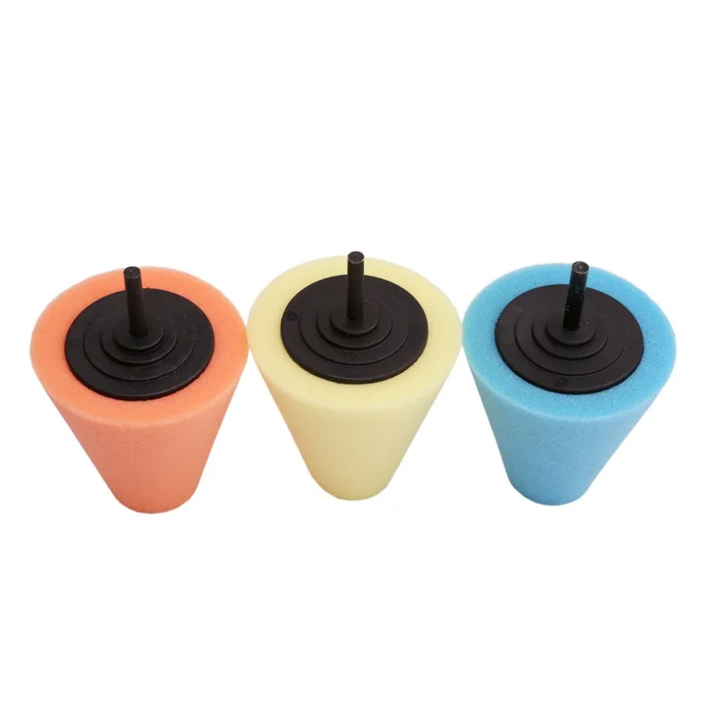 Auto Wheel Polishing Sponge Used for Electric Drill 3inch/ 4inch Burnishing Ball Polishing Cone Car Hub Buffing Sponge