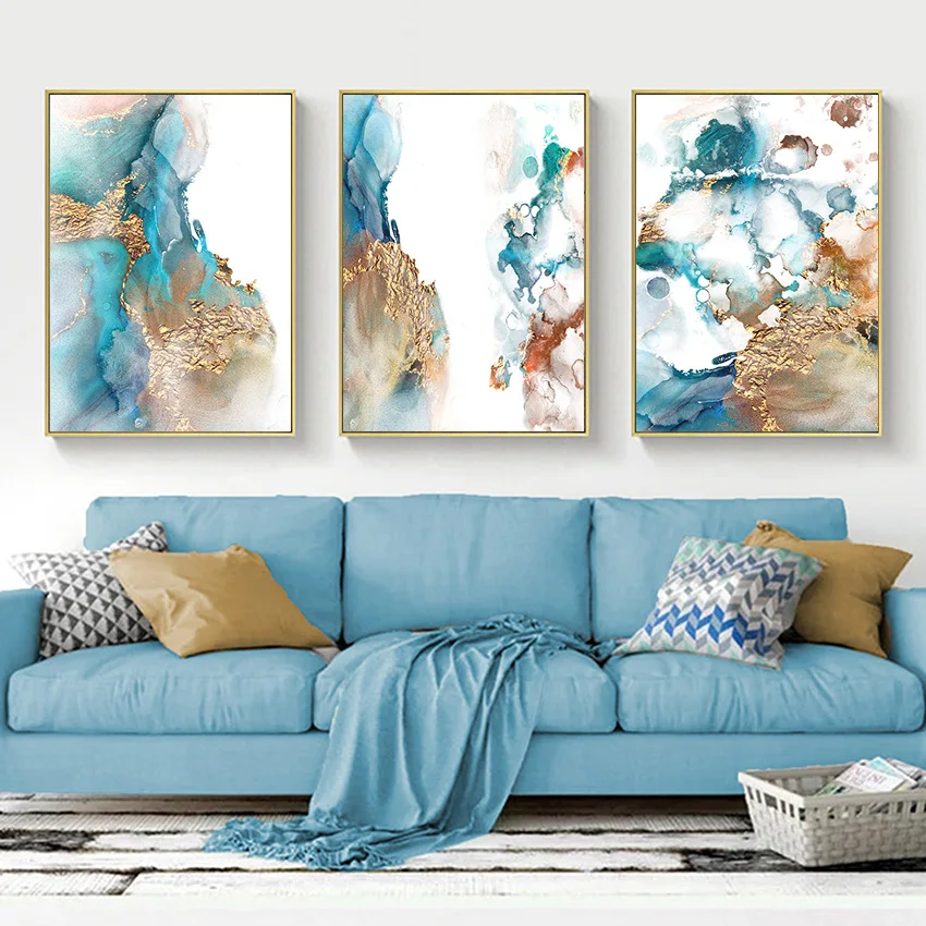 Абстрактный роскошный настенный художественный холст печать скандинавский