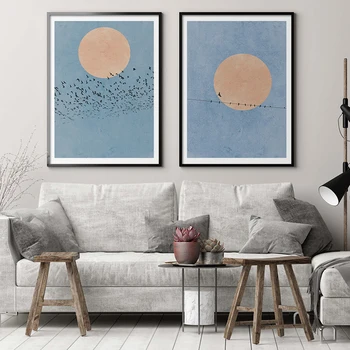 

Nordic Simple Canvas Art Antique Abstract Wall Canvas Paintings Bule Sky Posters And Prints for Living Room Ding Room Home Decor