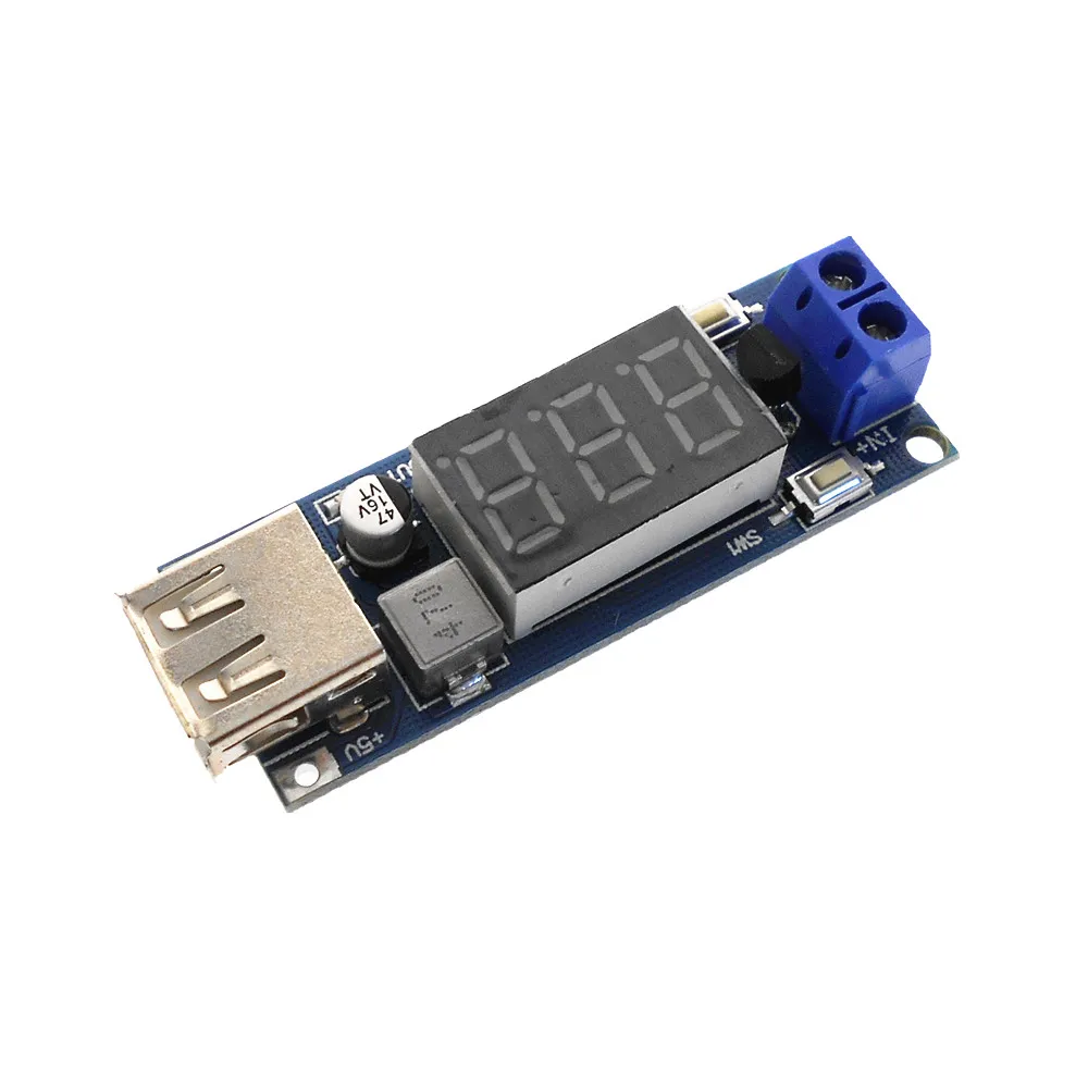 Dcdc Stepdown Power Module Voltmeter + 5v Usb For Charging Board