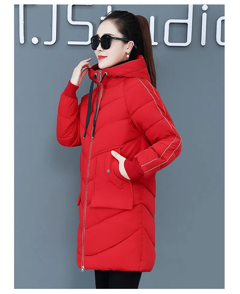 High Quality Winter Jacket Women Parker Thick Down Cotton Jacket Large Size Mid-Long Hooded Outerwear Women Warm Winter Coat