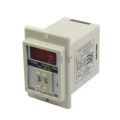 

White AC 48V Power on Delay Timer Time Relay 1-99 Second 8 Pins ASY-2D