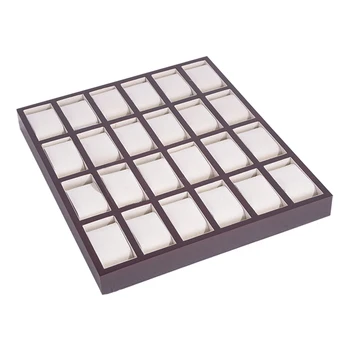 

Luxury Natural Wood 24 Grid Shop Display Wrist Watch Box Removable Pillow Tray