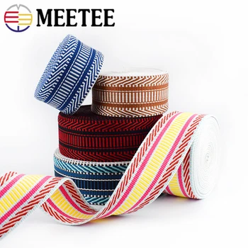 

Meetee 3M 5cm Polyester Jacquard Webbing Tapes 2mm Thick Bag Strap Belt Lace Ribbons DIY Garment Textile Sewing Decor Material