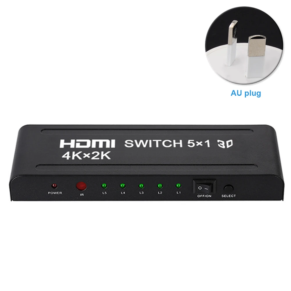 

Adapter HDMI Switch Universal Audio Connector Splitter Manual Dolby Vision 5 In 1 Out Device Auto Switching 4K HD With IR Remote