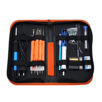 

60W Adjustable Temperature Electric Soldering Iron Set Welding Solder Station Heat Pencil Repair Tool Kit w/ Storage Bag
