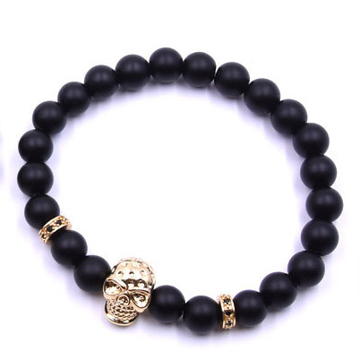 Arrival Skull Bracelet femme Friends Natrual Stone Beads Bracelets For Women Men Jewelry Pulseras Mujer bracciali uomo
