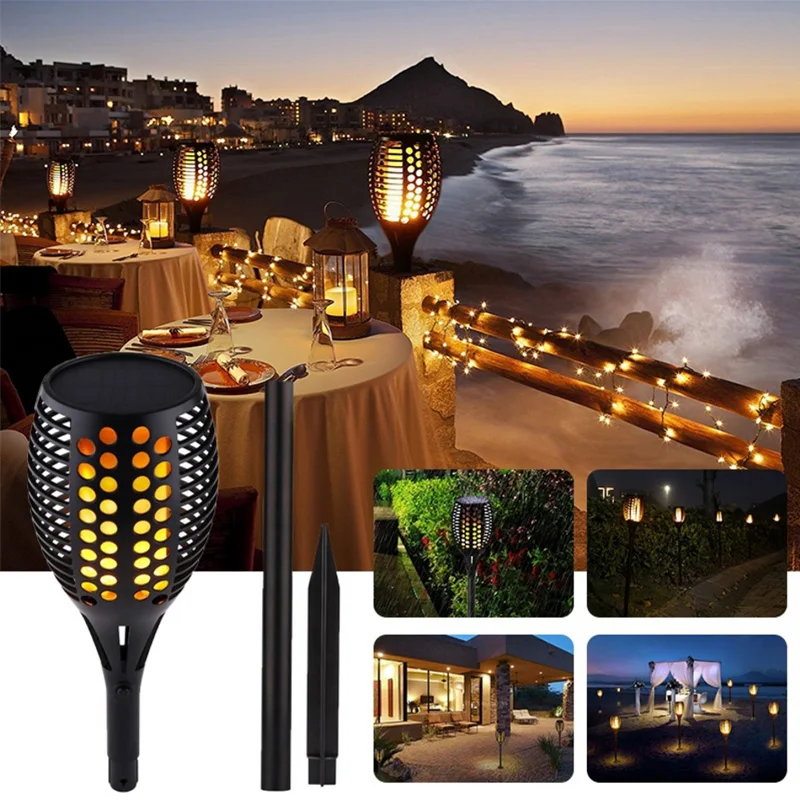 

Lawn Light Flame Lights Lighting Fixture Household Accessory Solar Powered 30LM Convenient Torch Lamp Bright Garden Pathways