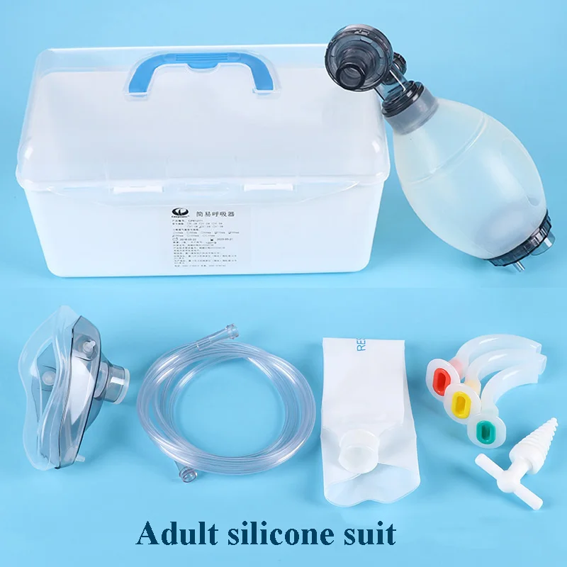 Silica Gel Adult Manual Simple Breathing Apparatus Resuscitator Ambu Bag First Aid Kit Tools Oxygen Machine | Красота и здоровье