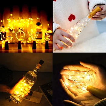 

3 Modes 2m 20 LED Christmas Light String with Button Battery Box Copper LED Fairy Lights Garland Xmas Wedding Party Decoration
