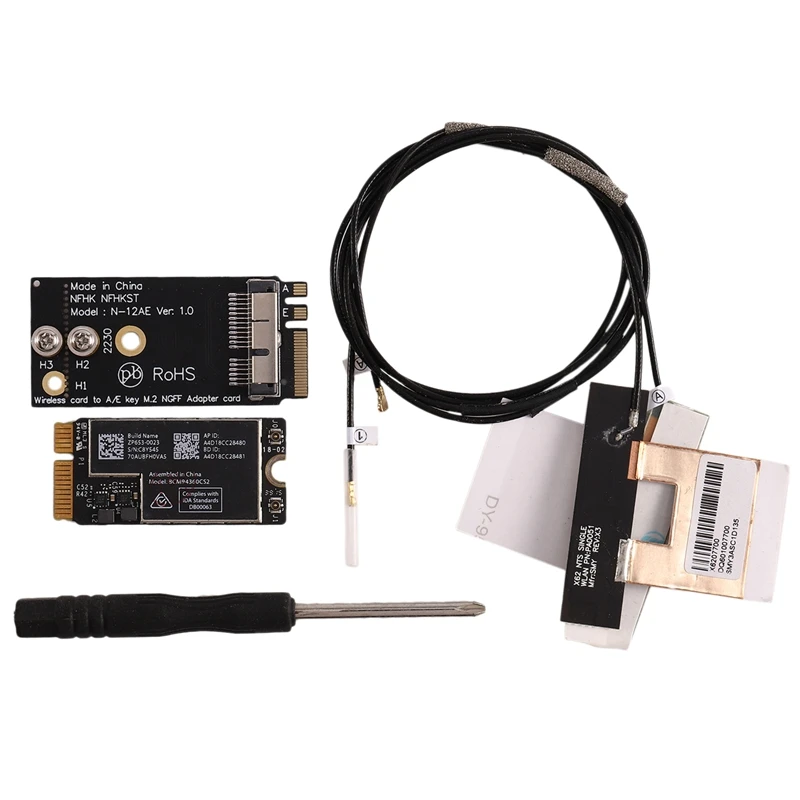 802.11AC BCM94360CS2 Аэропорт WiFi 867 Мбит/с WLAN карта Bluetooth 4 0 + NGFF M.2 адаптер антенны|Сетевые
