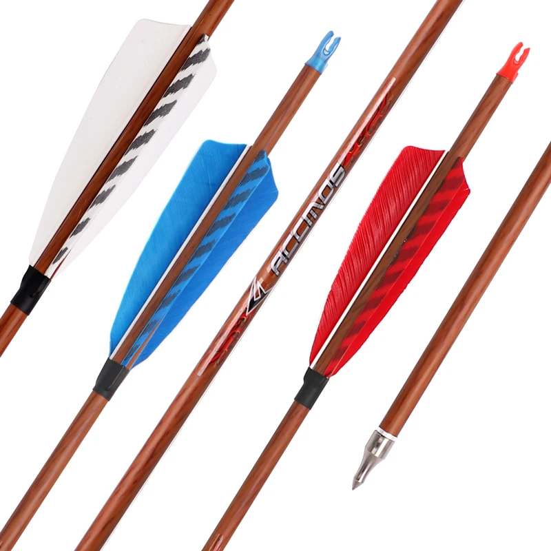 TOPARCHERY 32 Inch Carbon Archery Arrows,Spine 400 With Removable Tips