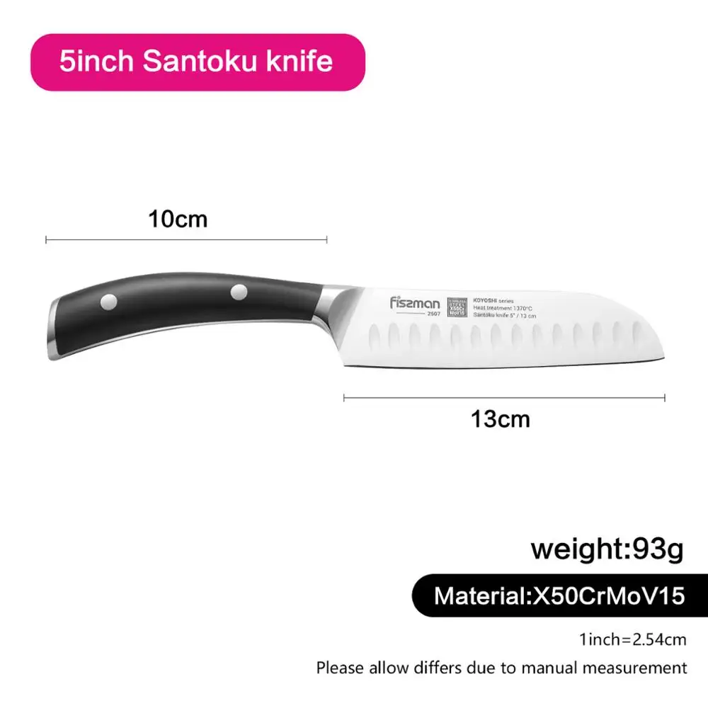 Нож FISSMAN Santoku KOYOSHI серии высокоэффективные кухонные ножи из немецкой стали - Цвет: Model 2507