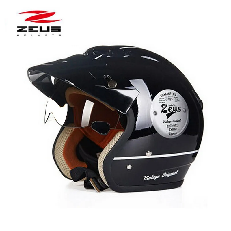 ZEUS Inner UV Visor open face jet motorcycle helmetelectric scooter ZS-381c chopper motorbike 3/4 helmet for men women