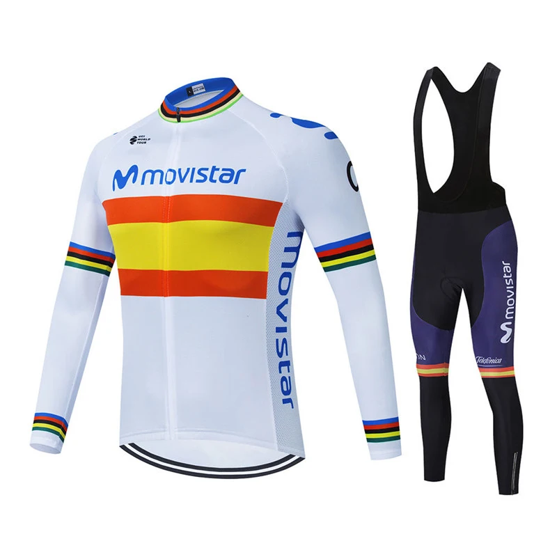2021 Movistar Pro команда с длинным рукавом Майки Спортивные Ropa Ciclismo Велосипедный спорт
