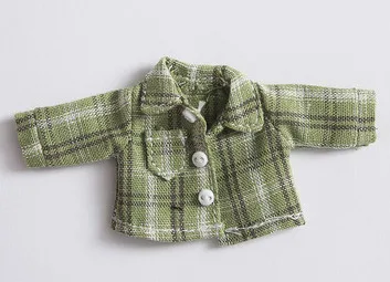 [1/12 кукла рубашка] OB11 Топ OB11 одежда(Fit Ob11, obitsu11, BJD12, 1/12 куклы - Цвет: green plaid