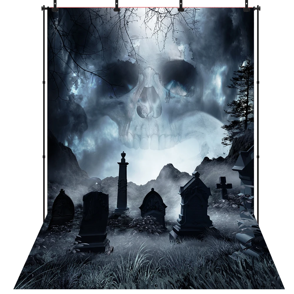 

Halloween Photography Backdrop Gothic Cemetery Skeleton Ghost in the Jungle Forest Vinyl Background Photo Studio Prop