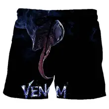 Новинка года; шорты с 3D принтом «Веном» и «ужас»; Летние повседневные пляжные шорты в стиле хип-хоп; уличная трендовая мужская одежда в стиле панк
