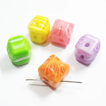 

Newest Resin Striped Irregular Shape Beads With Off-Centered Hole For Bracelet/Hair Accessories /DIY Headwear Jewelry