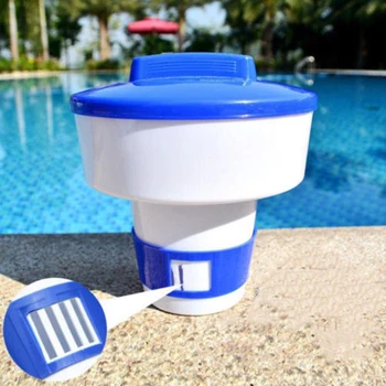 

8 Inch Large Blue and White Floating Swimming Pool Chlorine Dispenser Bromine Tablet Automatic Dispenser