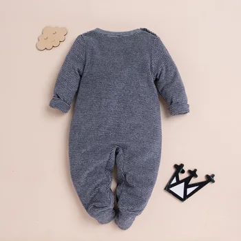 

Pudcoco Autumn Newborn Baby Boy Girl Clothes Cute Crab Print Striped Cotton Romper Jumpsuit One-Piece Outfit Sleepwear Clothes
