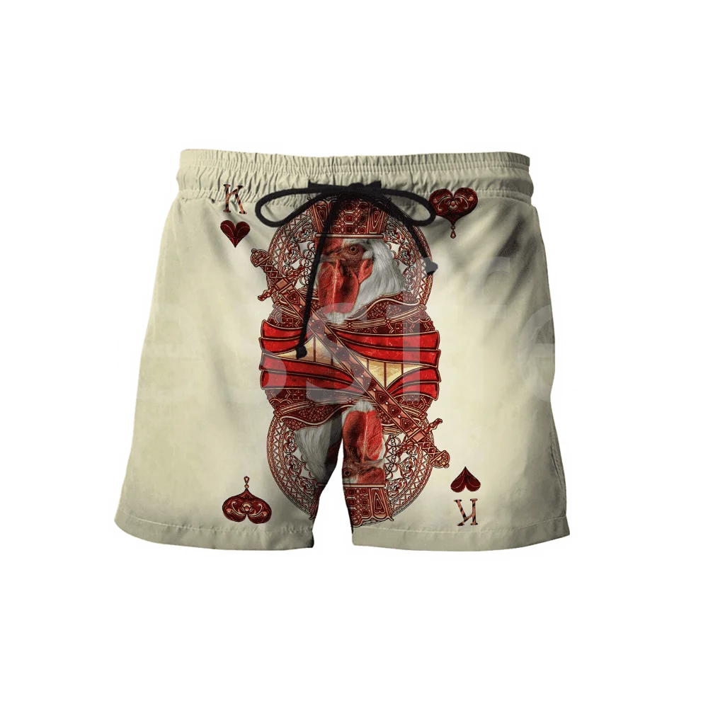Tessffel Rooster Chicken Cock Animal Camo Tattoo NewFashion Men/Women 3DPrint Summer Streetwear Beach Shorts Funny Short Pants 3