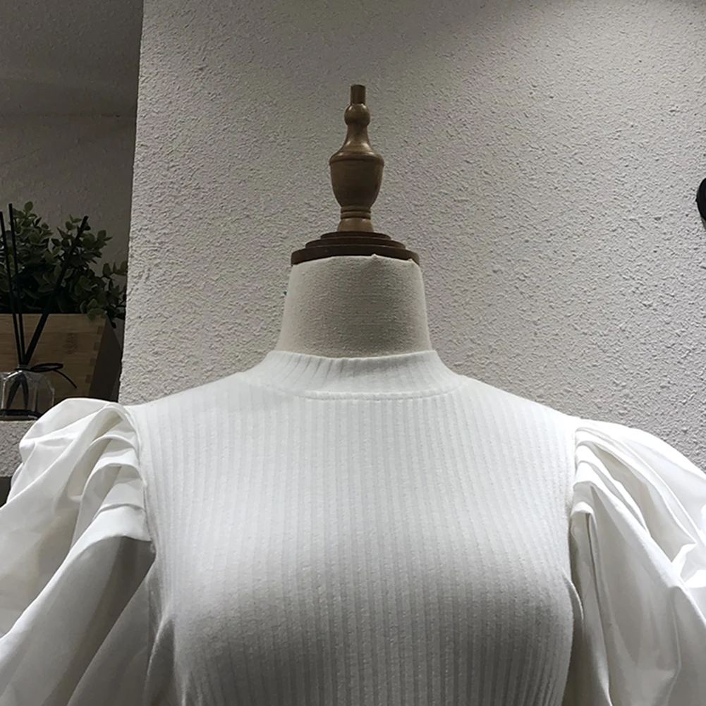 Женские однотонные плиссированные каскадные топы с оборками в стиле пэчворк, вязанная Повседневная блуза с длинным рукавом, стиль дворца, темперамент, Ниша, дизайн