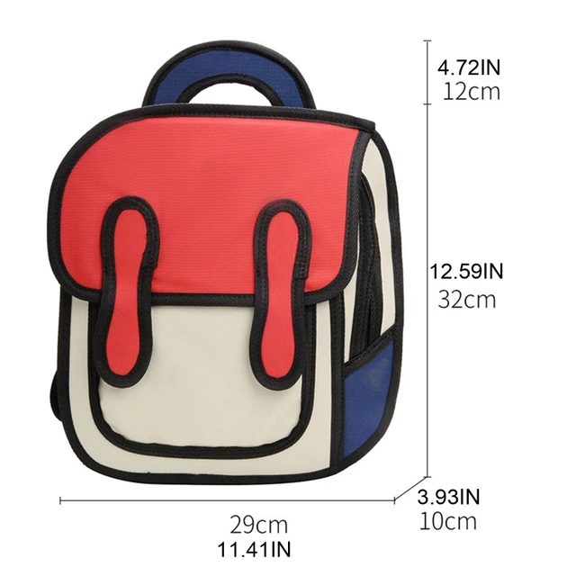 Kids Jump Style 3D Backpack 2D Drawing Anime Comic Cartoon Backpack DaypaC5