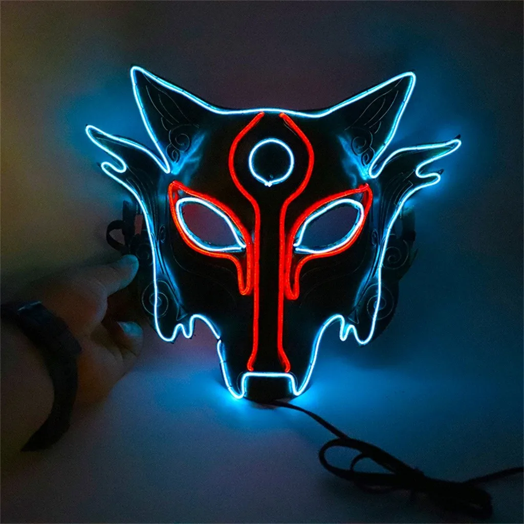 1 шт. светодиодный Хэллоуин маска неоновый вечерние страшная маска, подарок на день рождения, фестиваль для взрослых; обувь с подсветкой Светящиеся в темноте жуткий череп Косплэй# G7