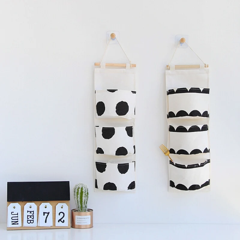 Wall Hanging Bag Simple Cloth Art Storage Hanging Bag Portable hang bag