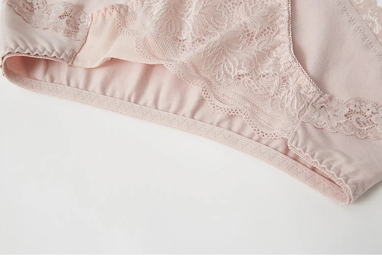 3pcs/lot Seamless low waist japanese hipster panties for women sexy lace underwear cotton briefs XXL plus size interior knickers