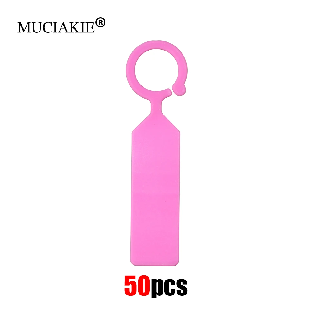 MUCIAKIE 50 шт. кольцо пластиковые подвешиваемые бирки садовые маркеры для горшков с растениями многоразовый водонепроницаемый толстый Крюк Дерево Новогодние украшения инструмент - Цвет: Pink