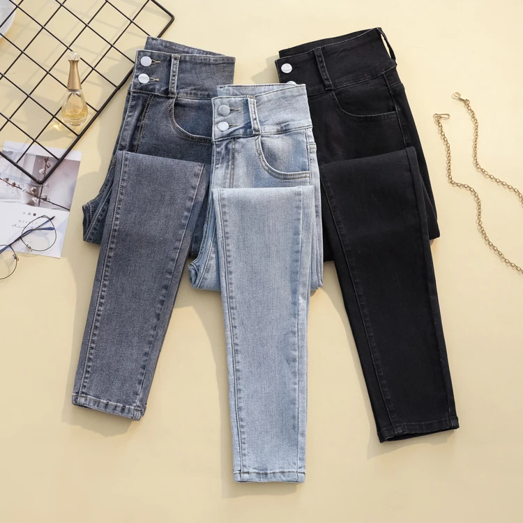 Streetwear Korean Women Jeans Fashion High Waist Stretch Skinny Denim Jeans Harajuku Pencil Pants Women Trousers Plus size 4XL cargo pants