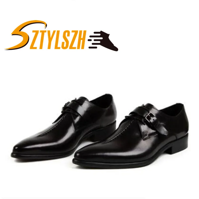 

2019 Men's business dress shoes with pointed toes and men's lace-up shoes Men's Dress Shoes Business Flat Shoes Breathable Men's