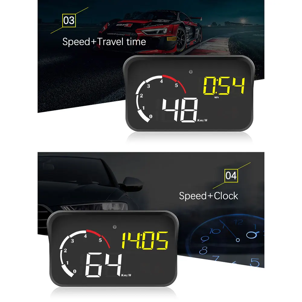 Автомобильные Цифровые Проекторы M10 OBD2 HUD лобовое стекло проектор температура воды превышение скорости об/мин Напряжение сигнализации дисплей для автомобиля