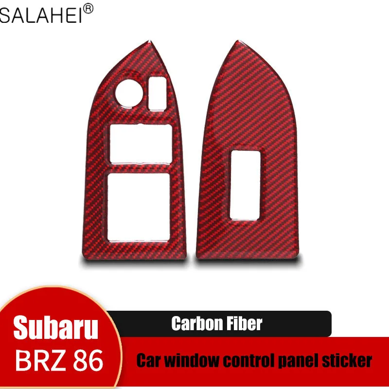 

Carbon Fiber Small Panel Trim Stickers Window Lifter Control Outdoor Parts Car Accessories Style for Subaru BRZ 86 2013-2017 RHD