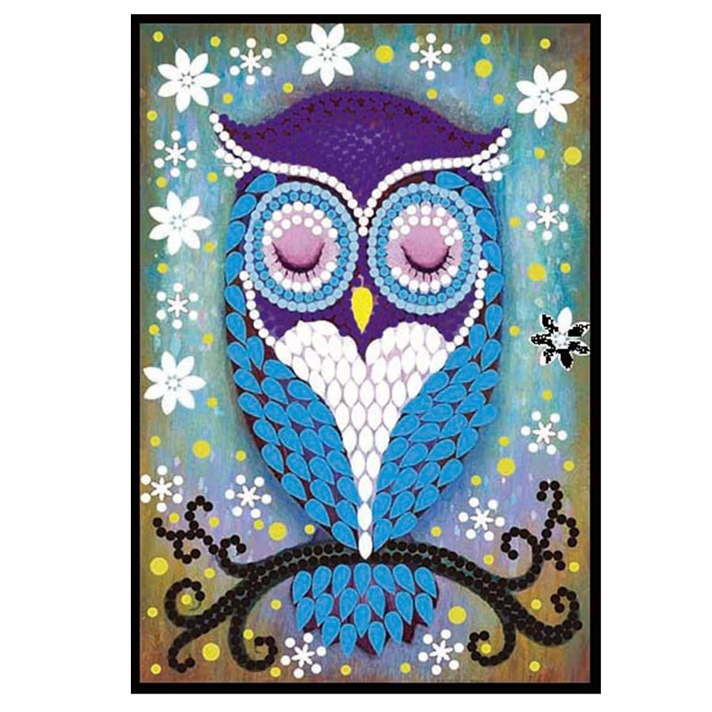 Cartoon Owl Diary Book Sketchbook 5D Colourful DIY Craft Students Gifts Diamond Painting Notebook Special Shaped Cross Stitch | Дом и сад