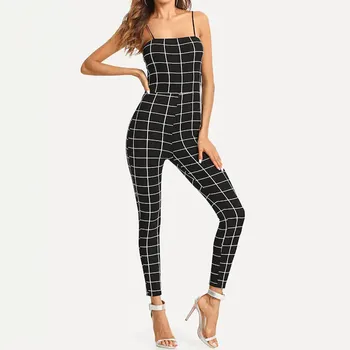 

Womens Romper Slim Fit Elastic Sexy Sleeveless Open Back Jumpsuit Trousers Pants 2020 Fashion Combishort Femme #YL10