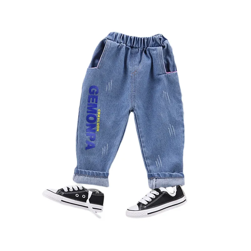 Girls Jeans Kids Autumn Spring Clothes Boys Trousers Children Denim Pants Baby toddlers black blue Long jeans 0-5 years | Детская одежда