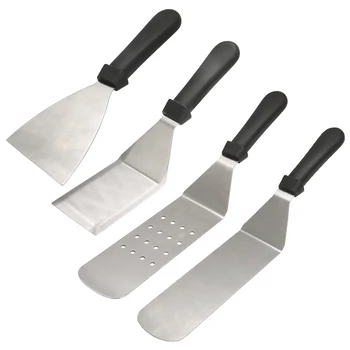 

4pcs Stainless Steel BBQ Spatula Set Hamburger Meat Pancake Spatula Home Kitchen Cooking Tool Sets