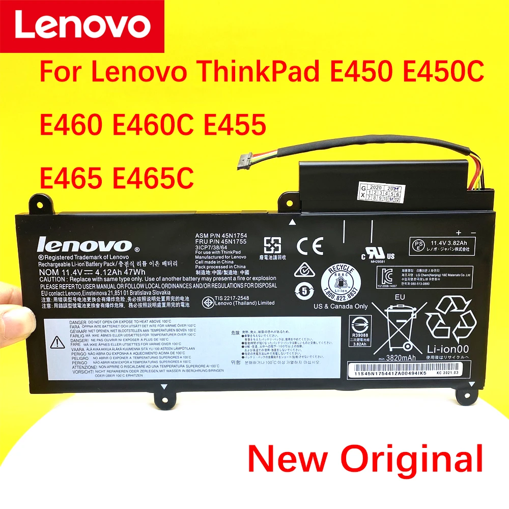 Новый оригинальный аккумулятор для ноутбука Lenovo ThinkPad E450 E450C E460 E460C E455 E465 E465C 45N1753