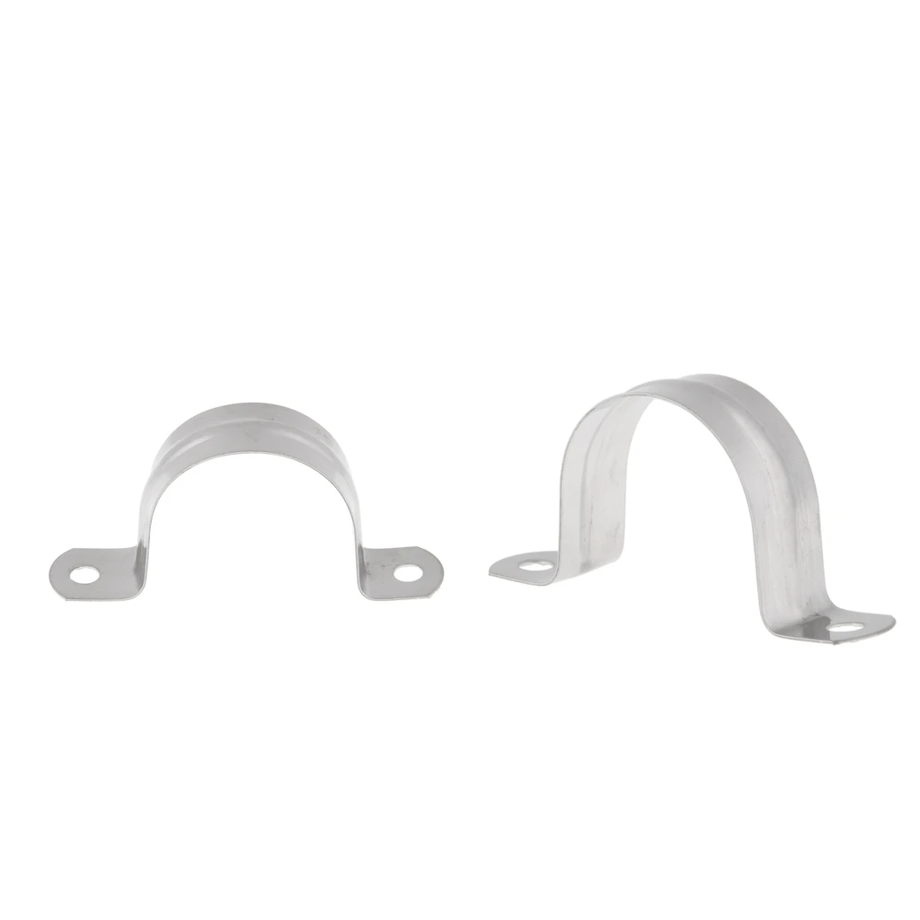 2 pieces Stainless Steel Pipe Saddle 40mm Snap on 2 Hole Fixing U Clip